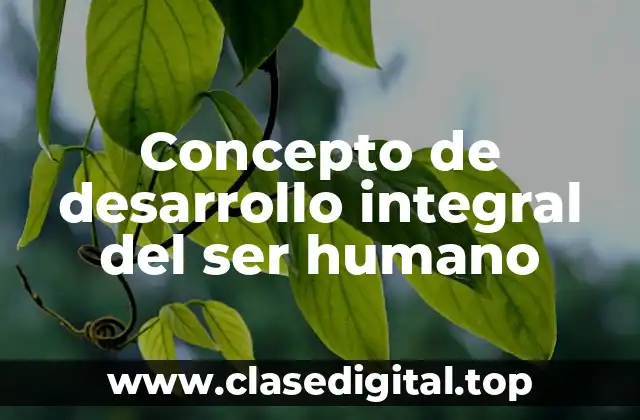 Concepto de desarrollo integral del ser humano