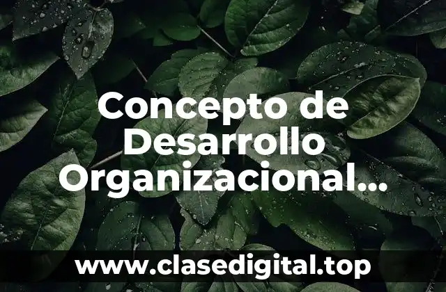 Concepto de Desarrollo Organizacional según Chiavenato