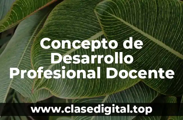 Concepto de Desarrollo Profesional Docente