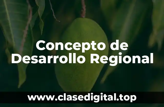 Concepto de Desarrollo Regional