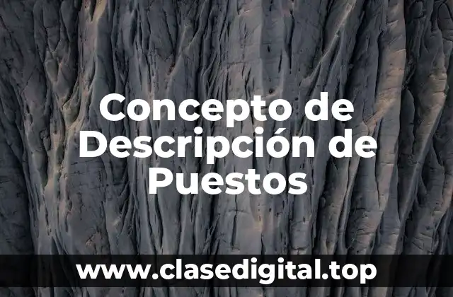 Concepto de Descripción de Puestos