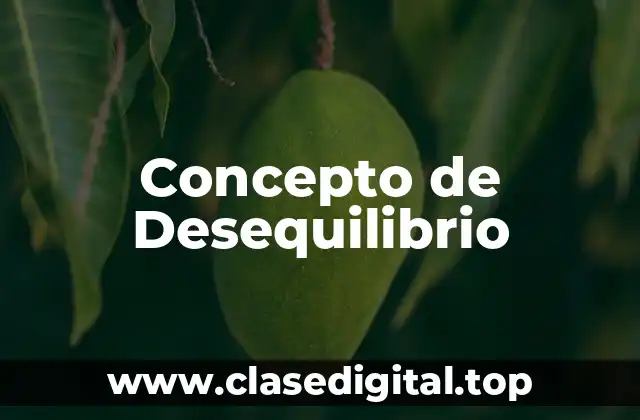 📗 Concepto de Desequilibrio