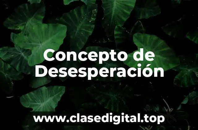 Concepto de Desesperación