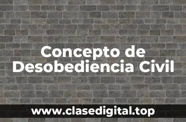 📗 Concepto de Desobediencia Civil