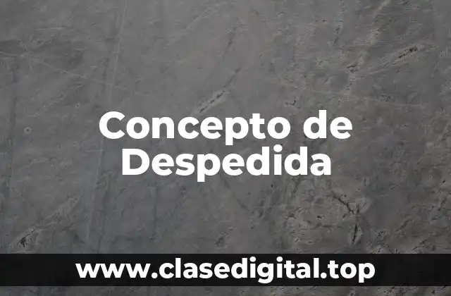 Concepto de Despedida