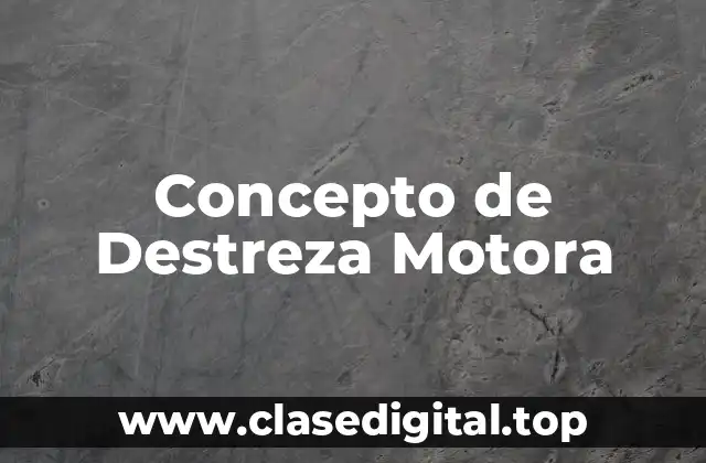 ☑️ Concepto de destreza motora