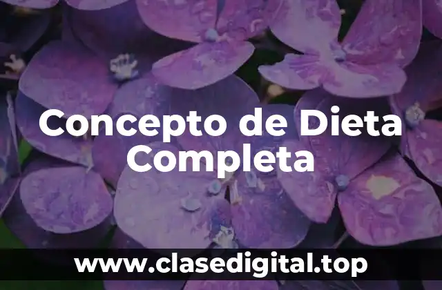 Concepto de Dieta Completa