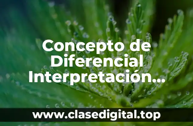 Concepto de Diferencial Interpretación Geométrica de las Diferenciales