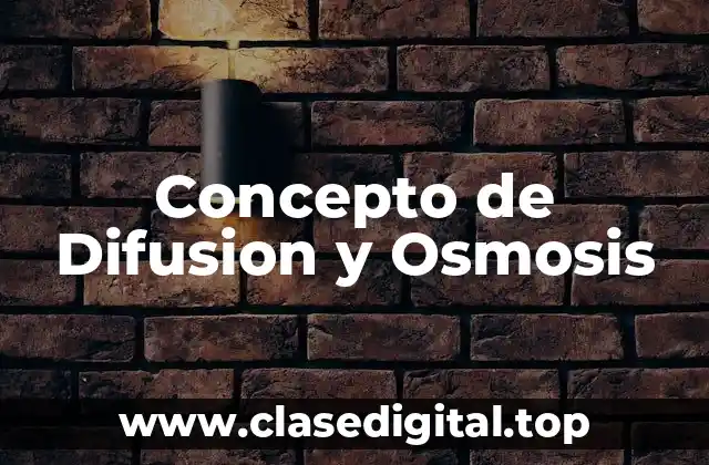 Concepto de Difusion y Osmosis