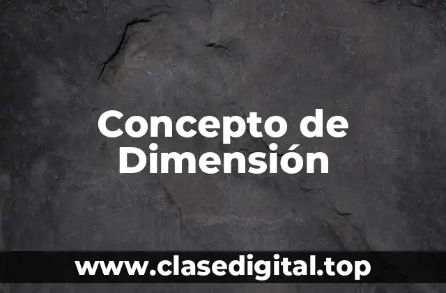 📗 Concepto de dimensión