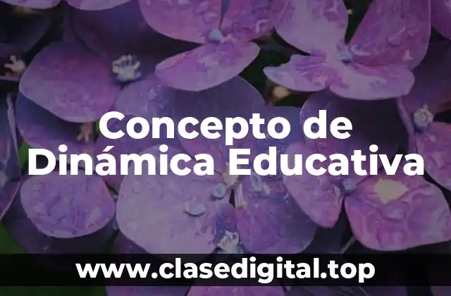 Concepto de Dinámica Educativa