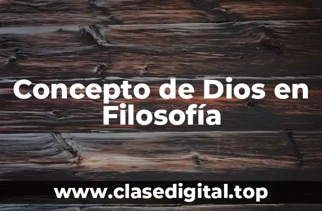 Concepto de Dios en Filosofía