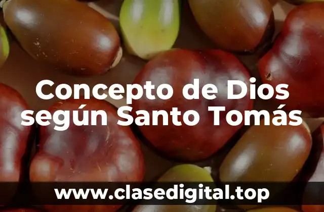 📗 Concepto de Dios según Santo Tomás