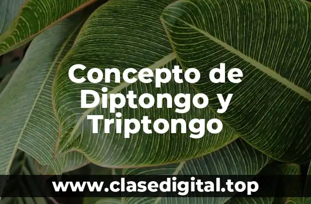 Concepto de Diptongo y Triptongo