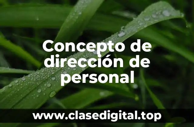 Concepto de dirección de personal