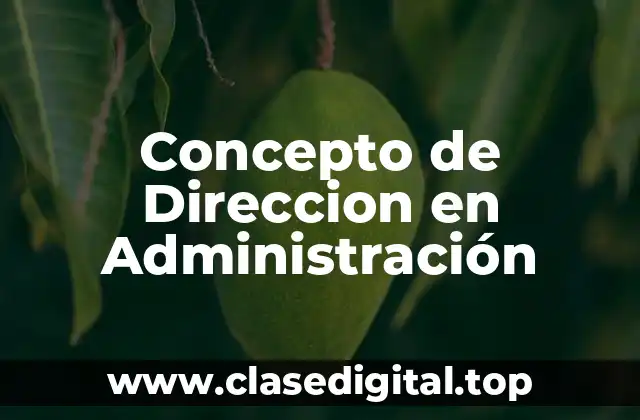 Concepto de Direccion en Administración