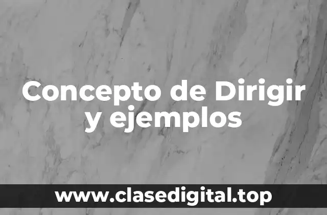 Concepto de Dirigir y ejemplos