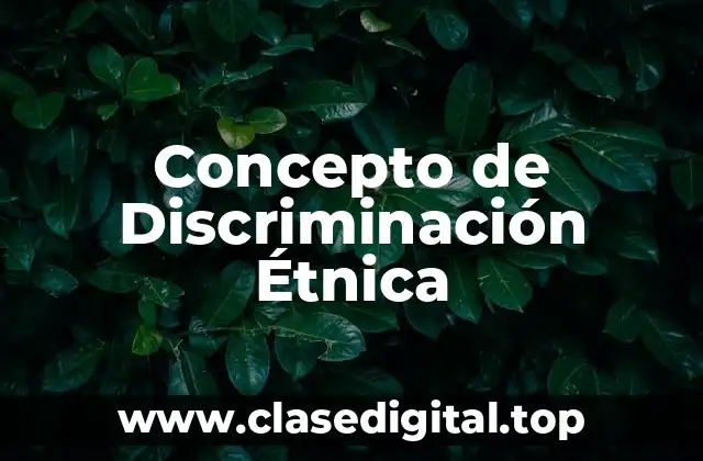 Concepto de Discriminación Étnica