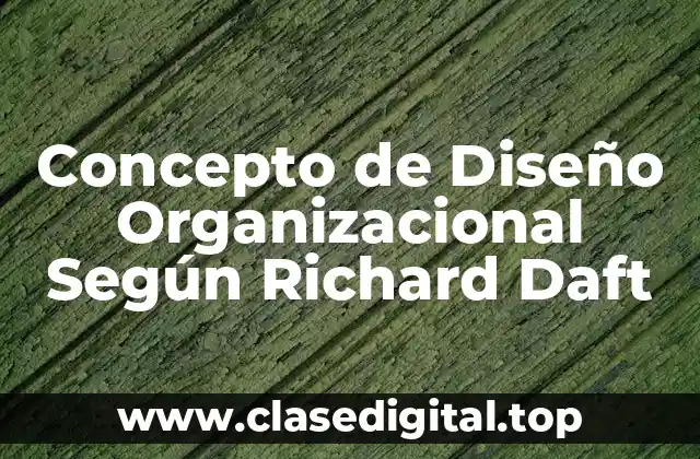 Concepto de Diseño Organizacional Según Richard Daft