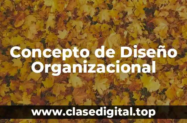 Concepto de Diseño Organizacional