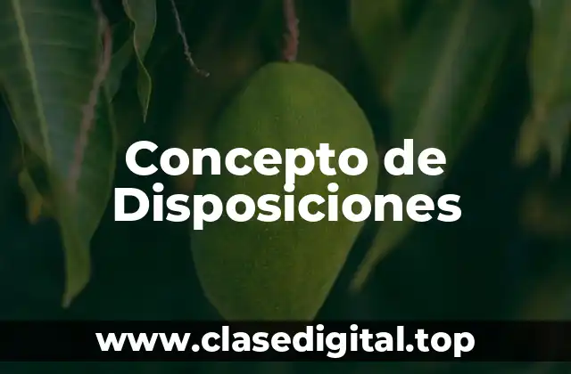 Concepto de Disposiciones