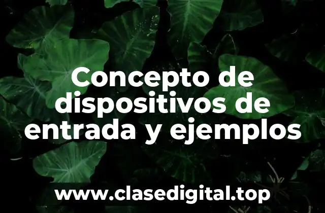📗 Concepto de dispositivos de entrada