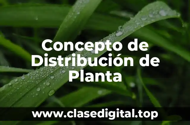 Concepto de Distribución de Planta