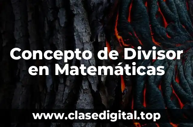 Concepto de Divisor en Matemáticas