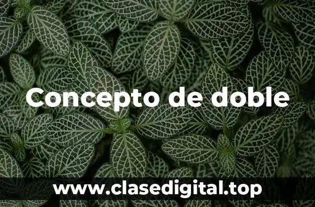 ☑️ Concepto de doble