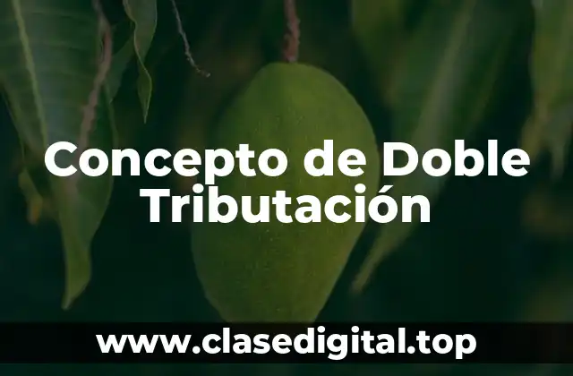Concepto de Doble Tributación
