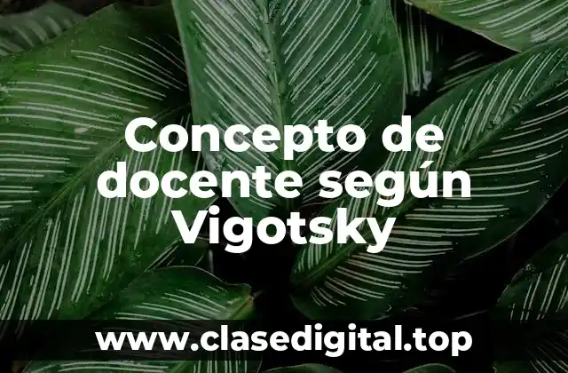 Concepto de docente según Vigotsky