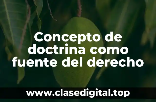 Concepto de doctrina como fuente del derecho