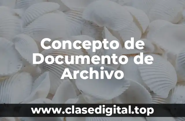 Concepto de Documento de Archivo