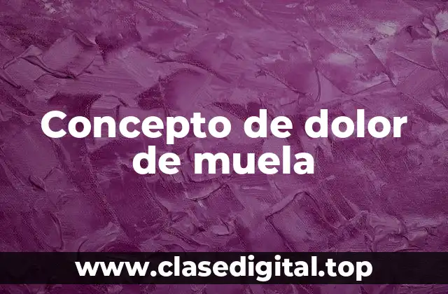 Concepto de dolor de muela