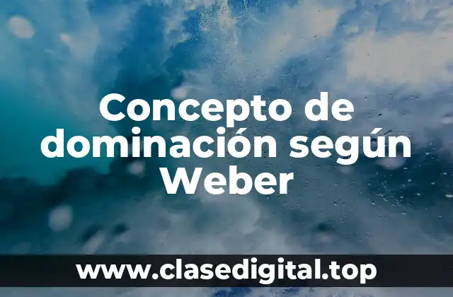 Concepto de dominación según Weber