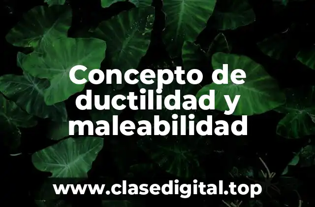 📗 Concepto de ductilidad y maleabilidad