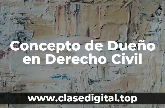 Concepto de Dueño en Derecho Civil
