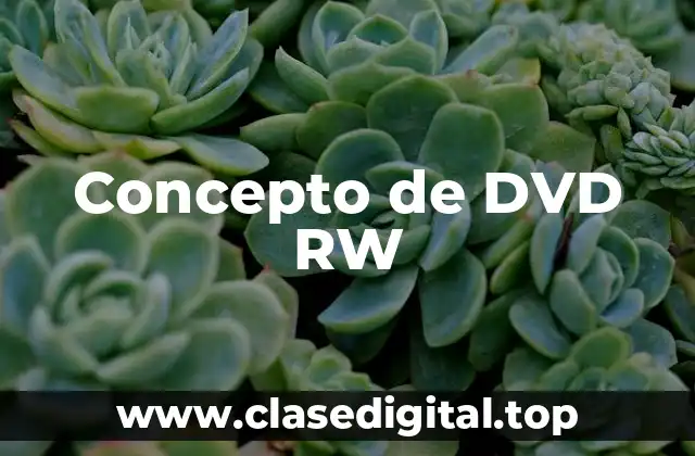 Concepto de DVD RW