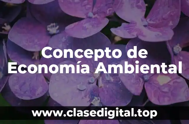 Concepto de Economía Ambiental