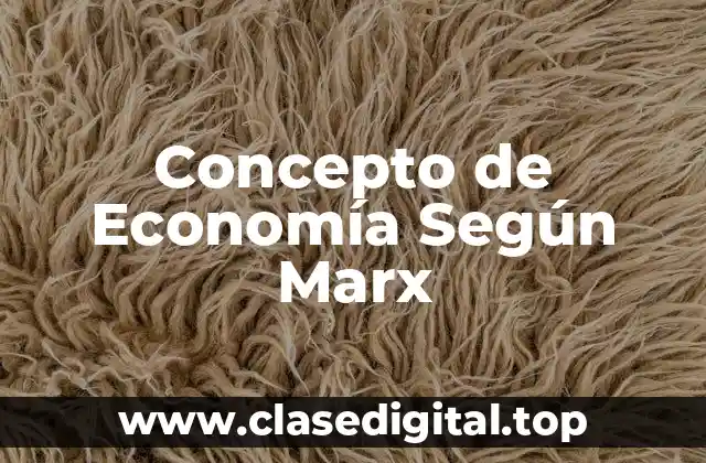 Concepto de Economía Según Marx