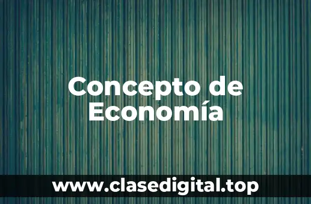 Concepto de Economía