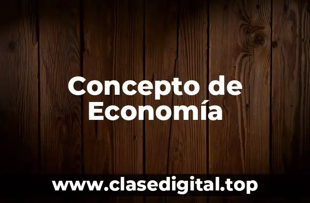 Concepto de Economía