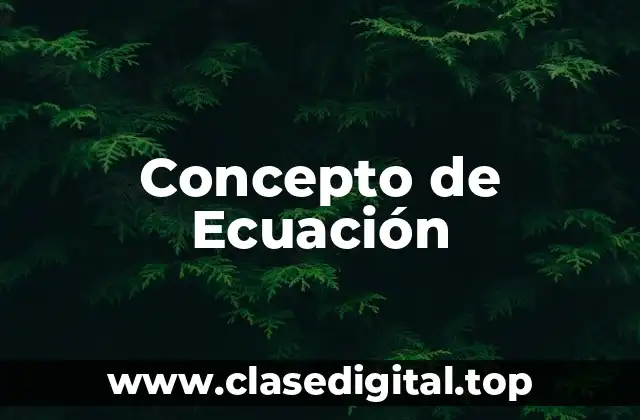 Concepto de Ecuación
