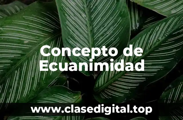 Concepto de Ecuanimidad