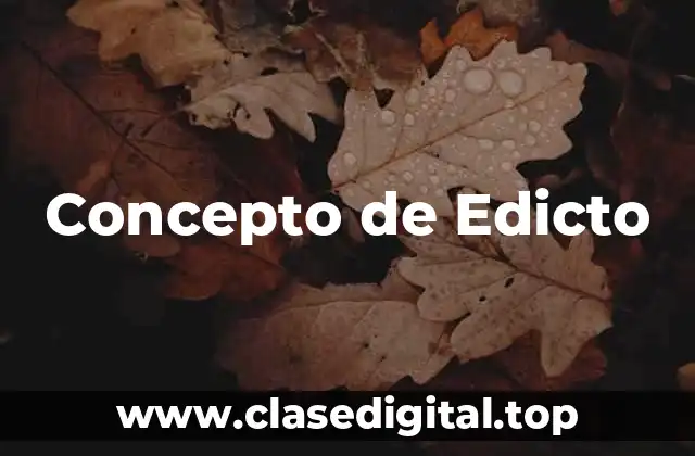 Concepto de Edicto