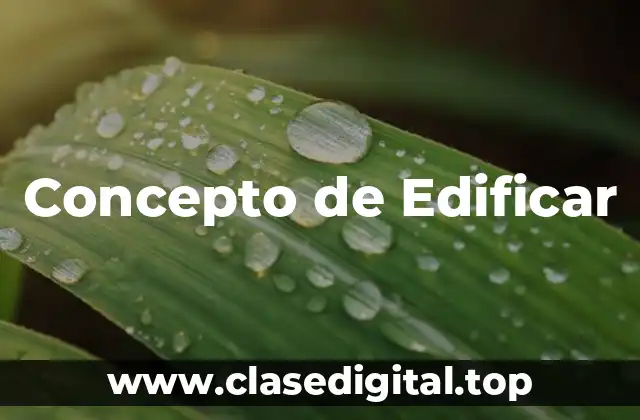 Concepto de Edificar