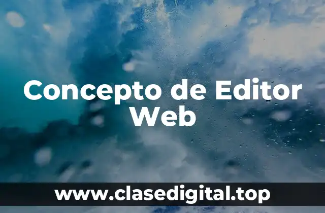 Concepto de Editor Web