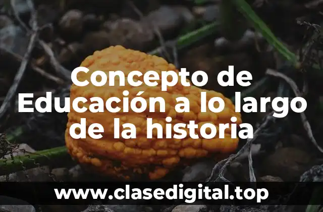 Concepto de Educación a lo largo de la historia