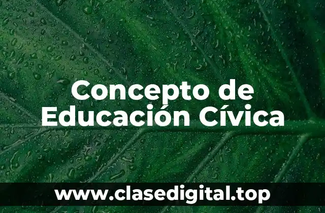 Concepto de Educación Cívica