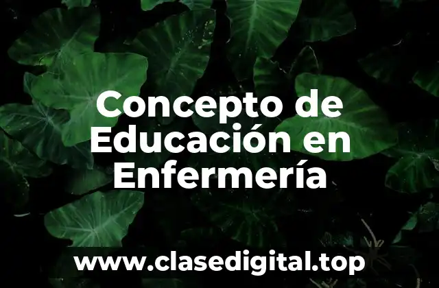 Concepto de Educación en Enfermería